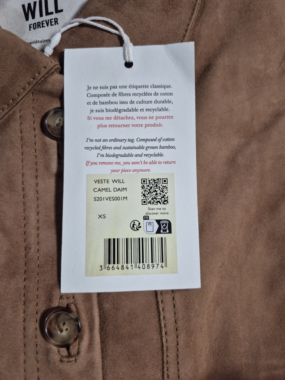 Veste Will (Camel Daim) - Picture 4 of 5